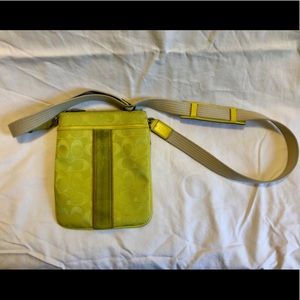 Fluorescent green Coach crossbody